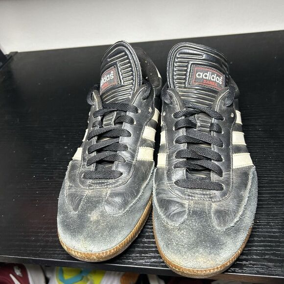 Adidas Samba Men’s Size 7.5 Classic Black White Leather Casual Shoes Sneakers - Picture 5 of 16